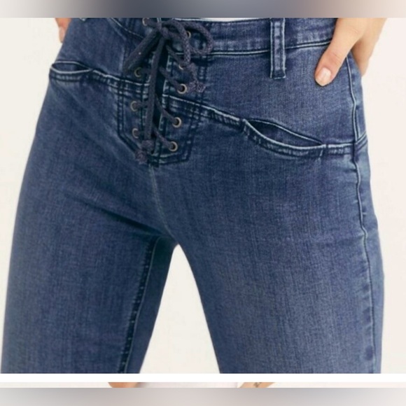Free People We The Free Jeans NWT HP Jean.Eva Lace-Up High Rise Boot Cut Size 31 - Picture 2 of 11